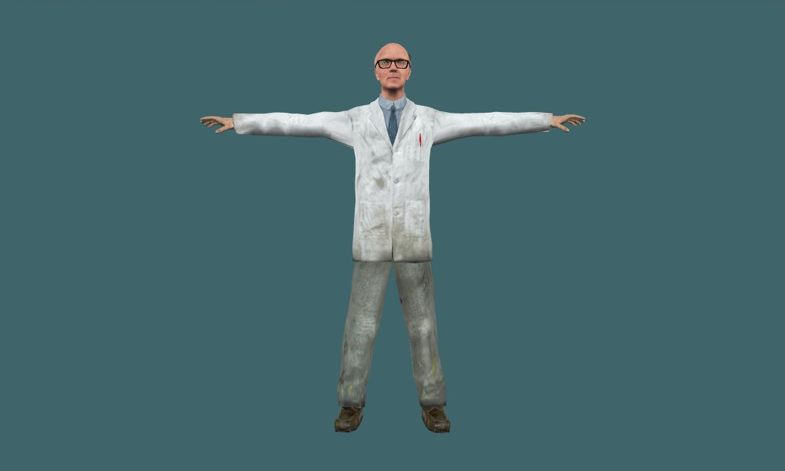 HL2 Kleiner — Human Model - front - GoldSrc Studio preview