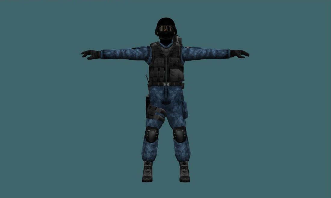 GSG9 (Blue Camo) - Human Model - front - GoldSrc Studio preview