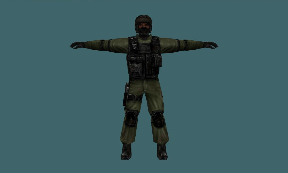 Original CS Player Models — urban — Human Model - front - GoldSrc Studio preview