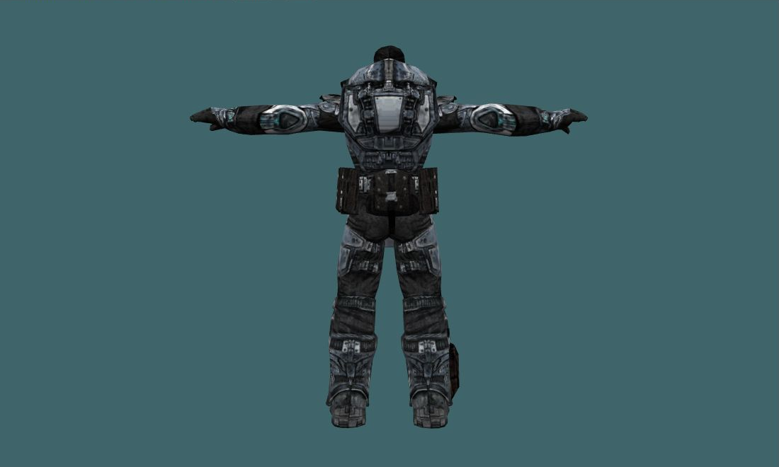 Marcus Fenix (White) - Human Model - back - GoldSrc Studio preview