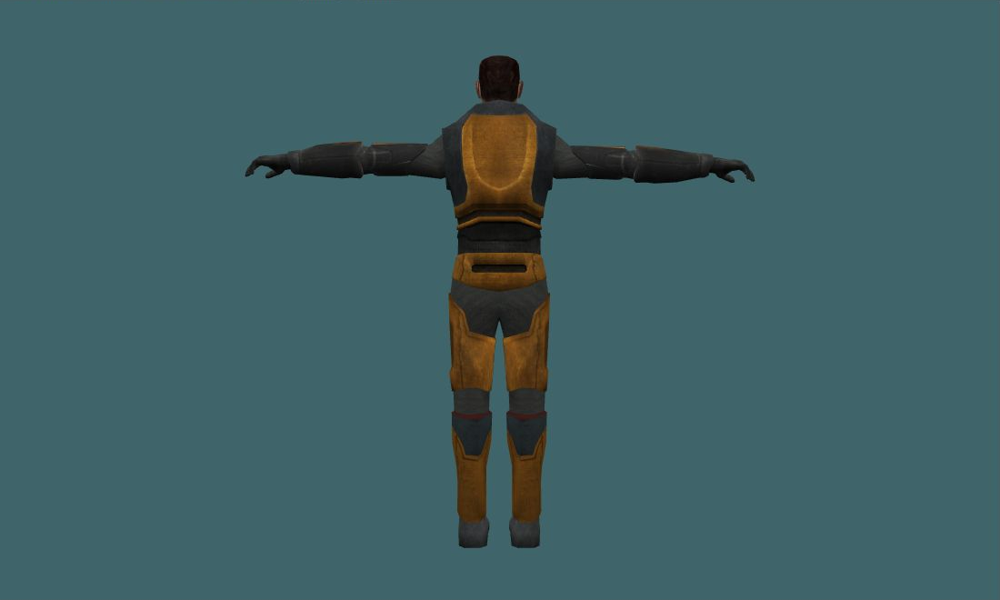 Gordon Freeman - Human Model - back - GoldSrc Studio preview