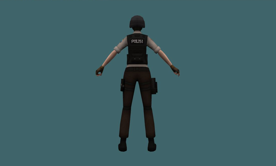 POLISI - Human Model - back - GoldSrc Studio preview