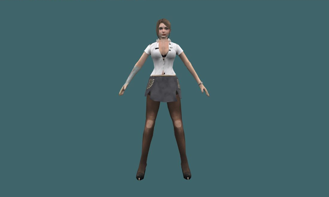 Stewardess girl - Human Model - front - GoldSrc Studio preview