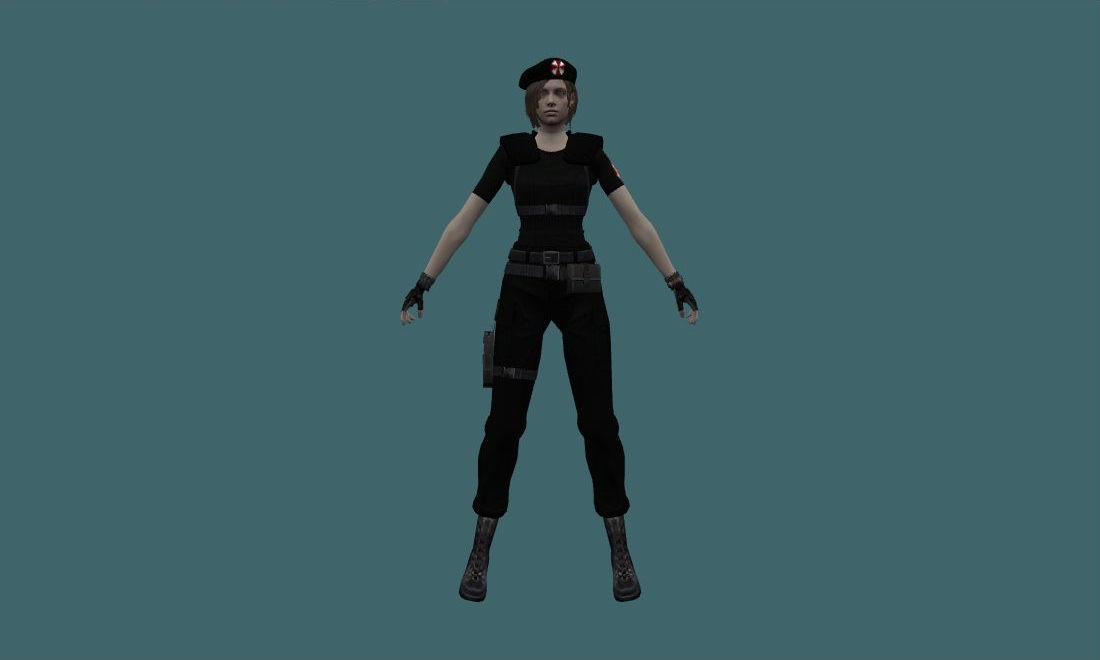 Jill Valentine (Dark) - Human Model - front - GoldSrc Studio preview