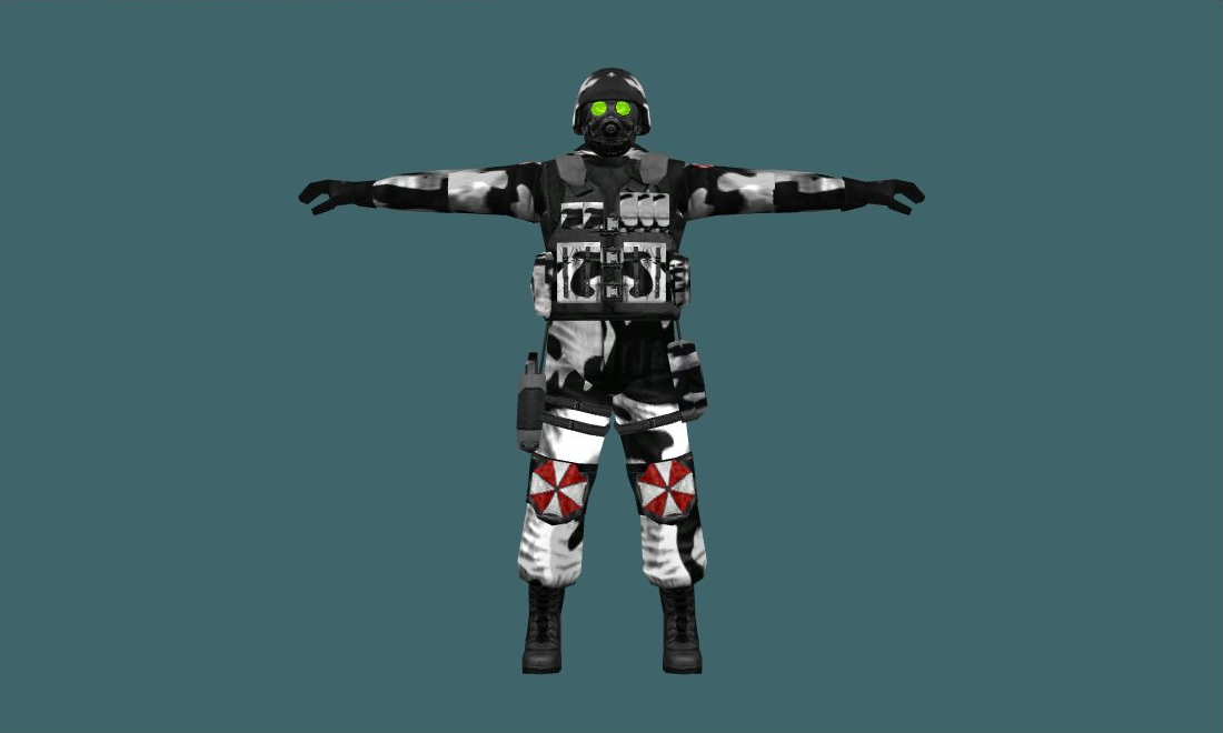 RE umbrella sas — Human Model - front - GoldSrc Studio preview