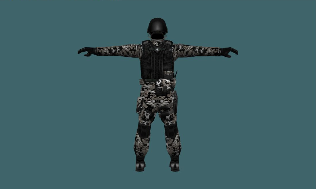 Warfare Unit - Human Model - back - GoldSrc Studio preview