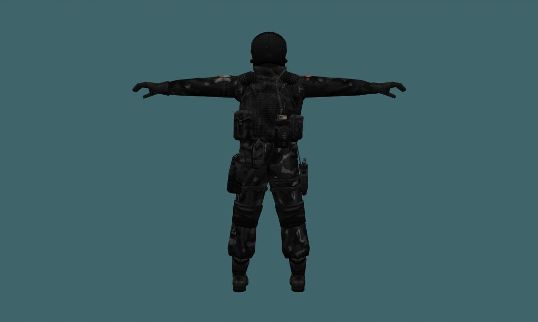 Fighter of Alpha - Human Model - back - GoldSrc Studio preview