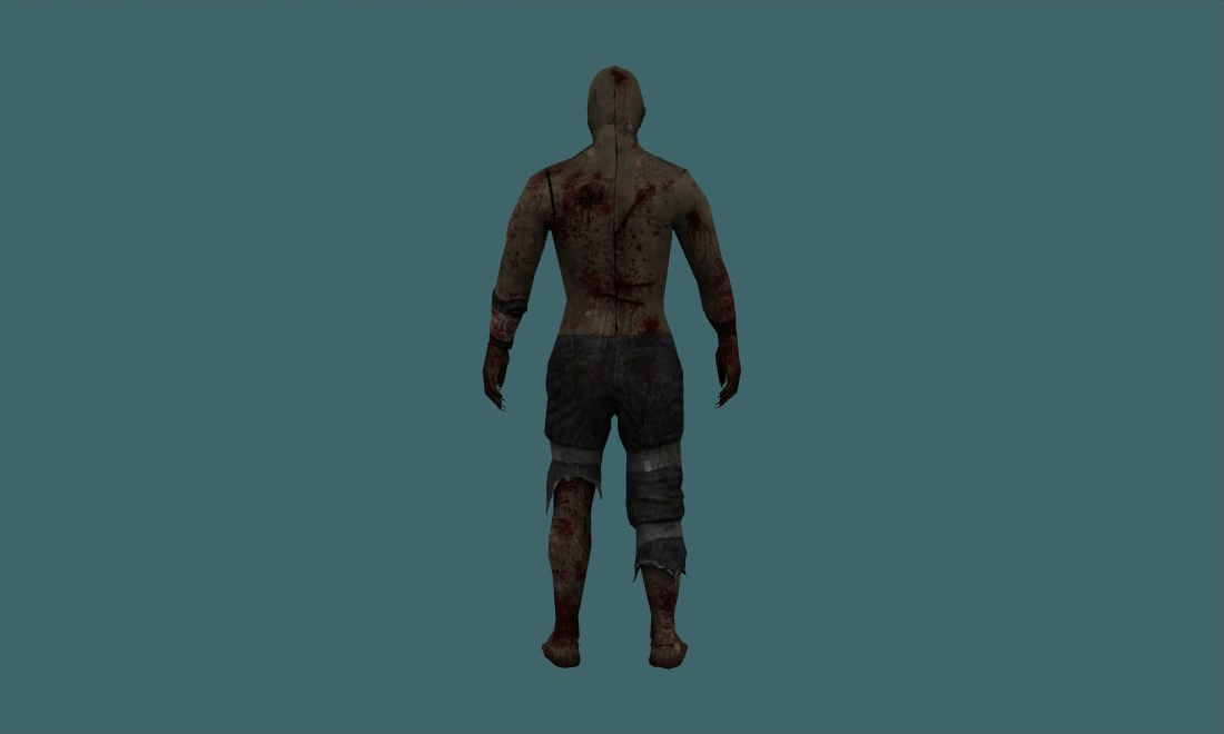 Hunter Nude - Zombie - back - GoldSrc Studio preview