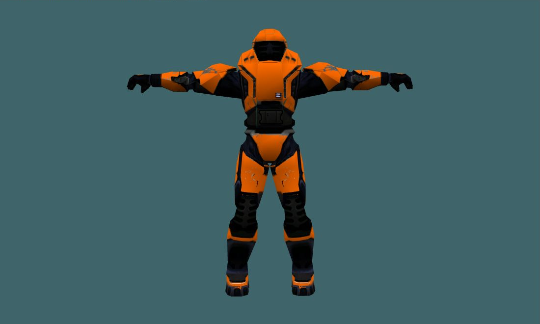 Master Chief (Orange) - Human Model - back - GoldSrc Studio preview