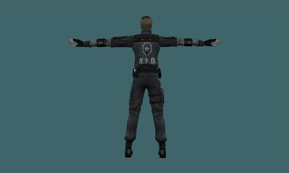 Resident Evil 2 - Leon RPD — Human Model - back - GoldSrc Studio preview