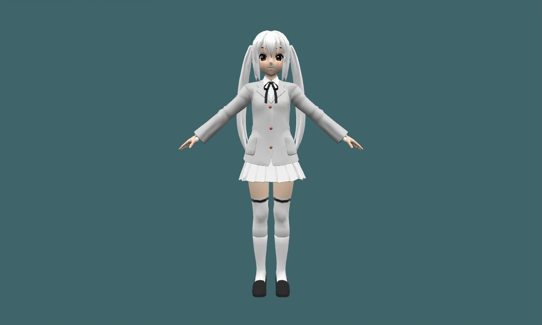 Azusa (White) - Human Model - front - GoldSrc Studio preview