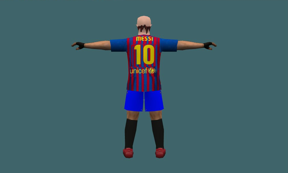 Guerilla Messi - Human Model - back - GoldSrc Studio preview