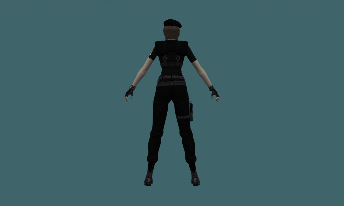 Jill Valentine (Dark) - Human Model - back - GoldSrc Studio preview