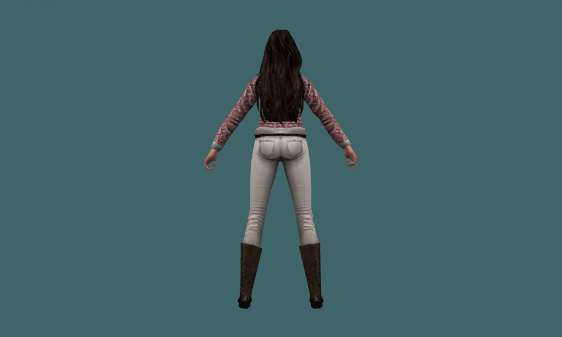 Megan Fox - Human Model - back - GoldSrc Studio preview