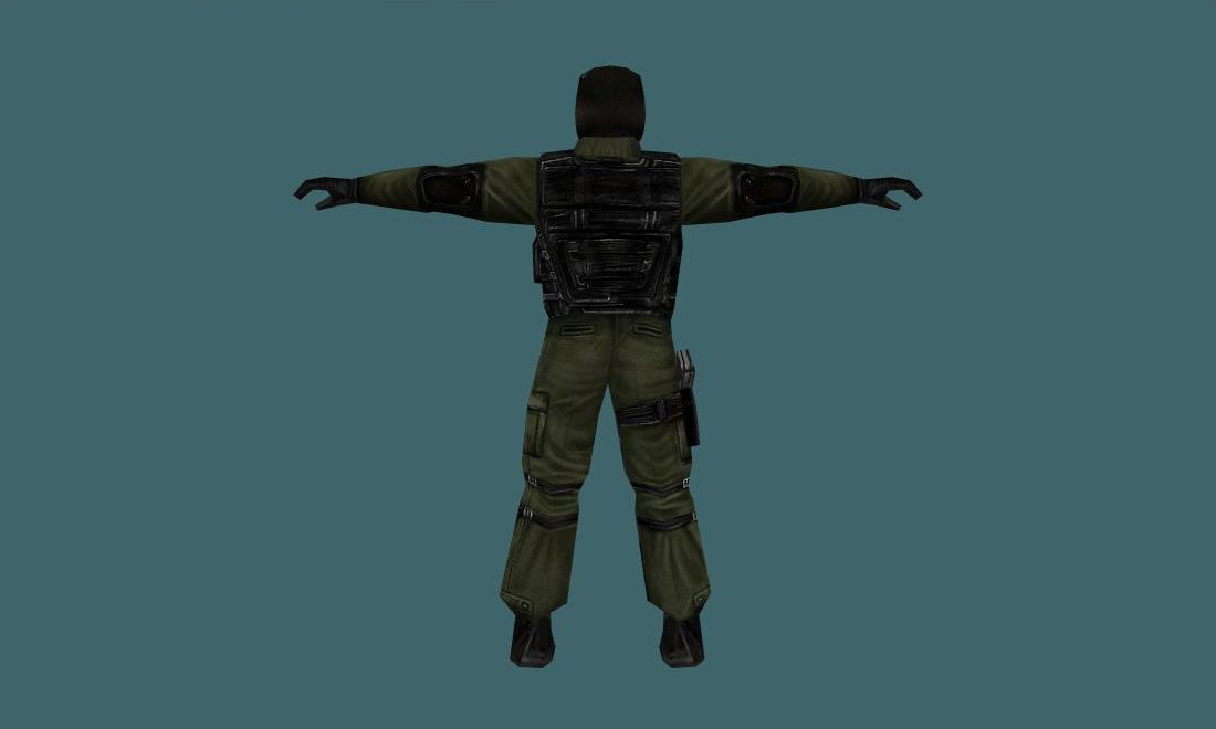 Original CS Player Models — urban — Human Model - back - GoldSrc Studio preview