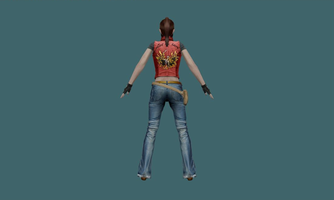 RE TDC Claire Redfield — Human Model - back - GoldSrc Studio preview