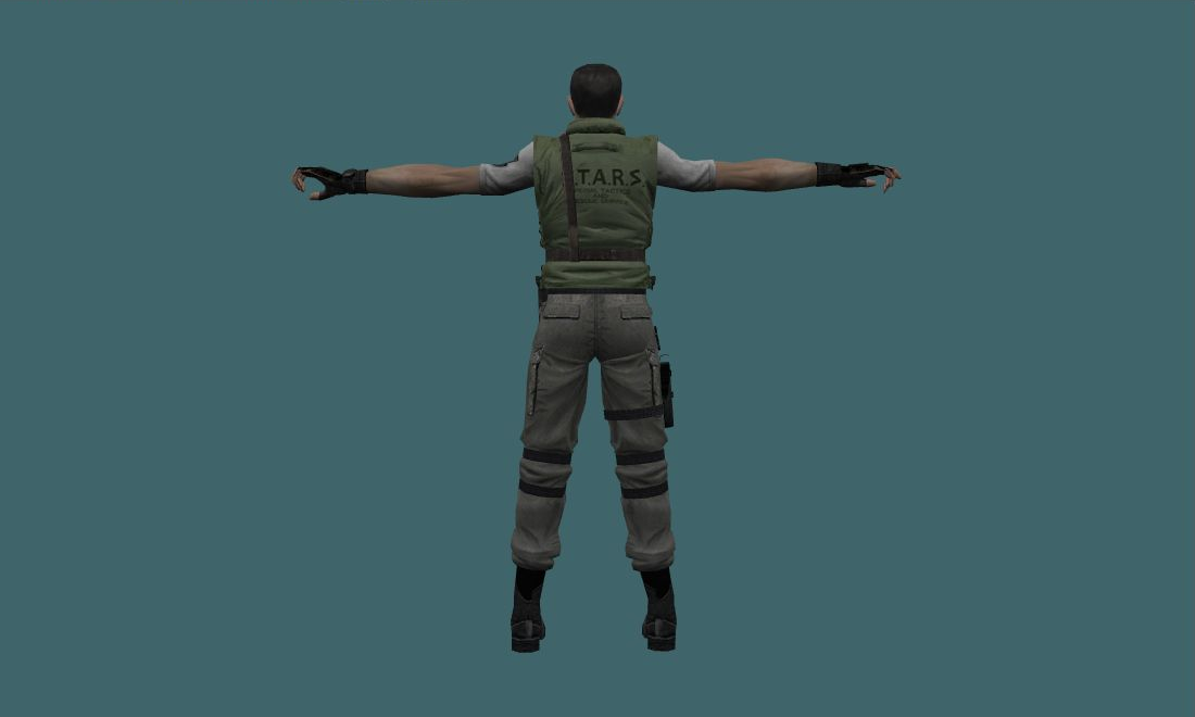 Chris Redfield - Human Model - back - GoldSrc Studio preview