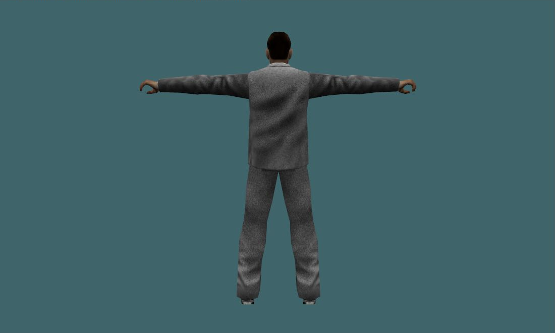 agent smith with grey suit - Human Model - back - GoldSrc Studio preview