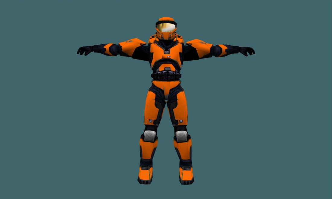Master Chief (Orange) - Human Model - front - GoldSrc Studio preview