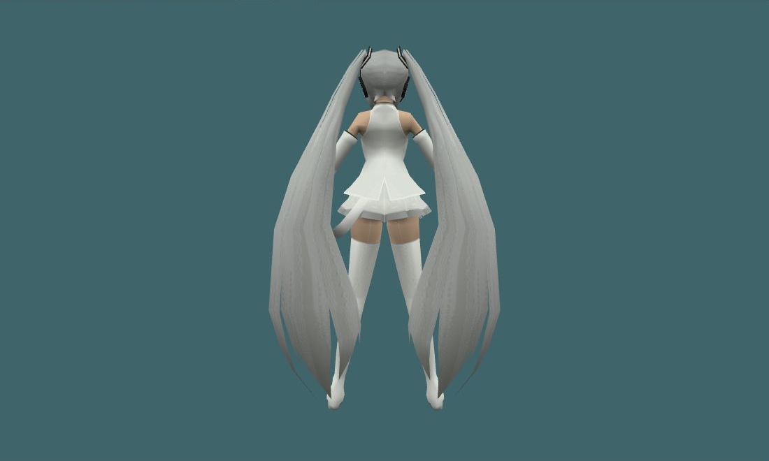 White Miku - Human Model - back - GoldSrc Studio preview