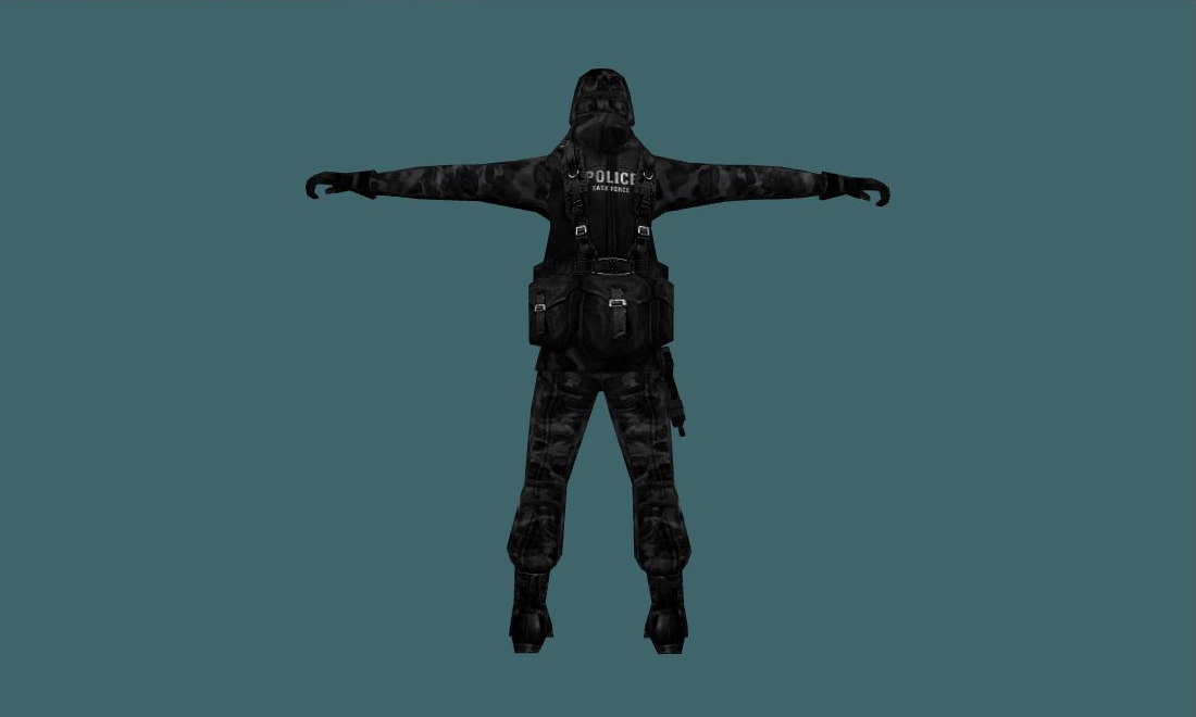 sas — Human Model - back - GoldSrc Studio preview