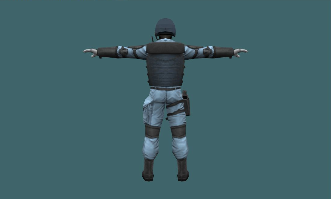 GSG9 (Blue Jap) - Human Model - back - GoldSrc Studio preview