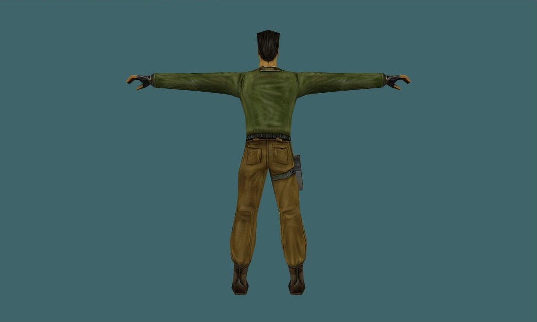 Original CS Player Models — leet — Human Model - back - GoldSrc Studio preview