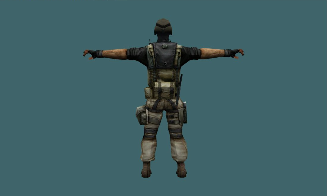 Mercenary - Human Model - back - GoldSrc Studio preview