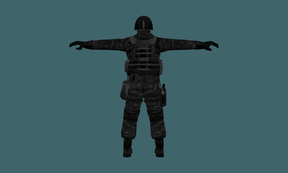 sas — sas — Human Model - back - GoldSrc Studio preview