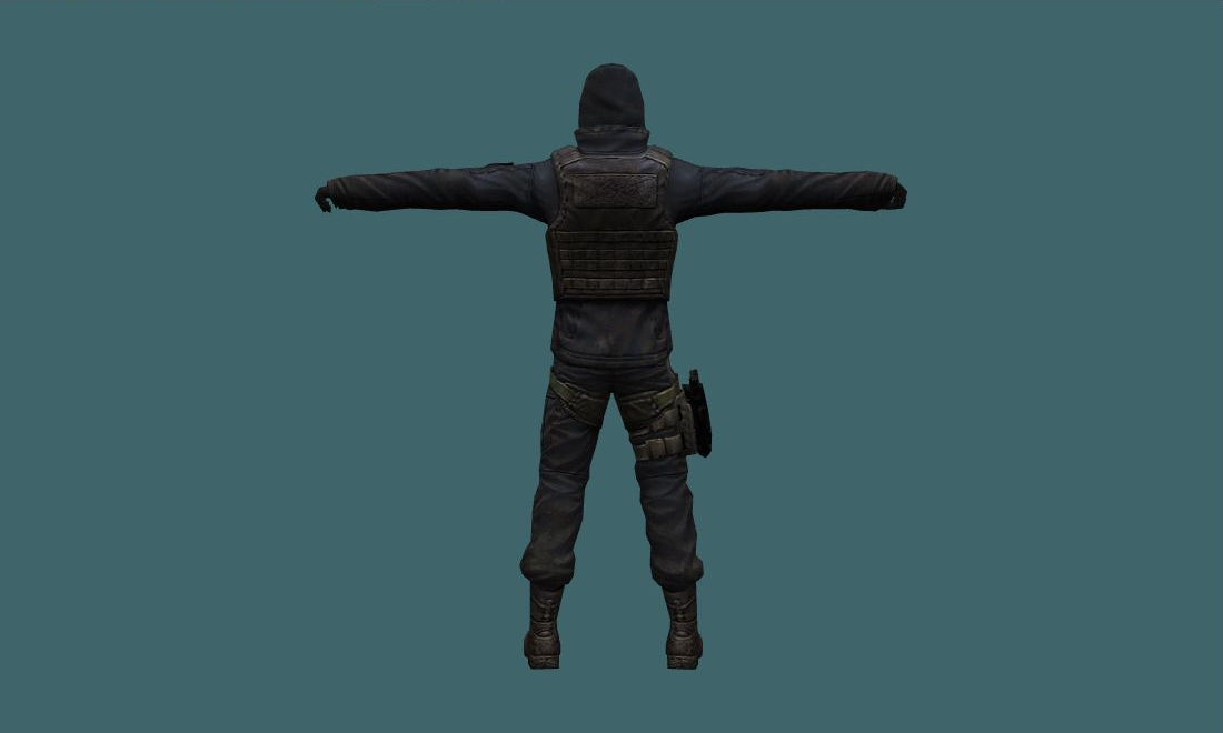 SAS (Remake) - Human Model - back - GoldSrc Studio preview