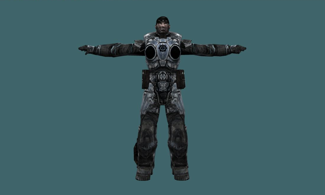 Marcus Fenix (White) - Human Model - front - GoldSrc Studio preview