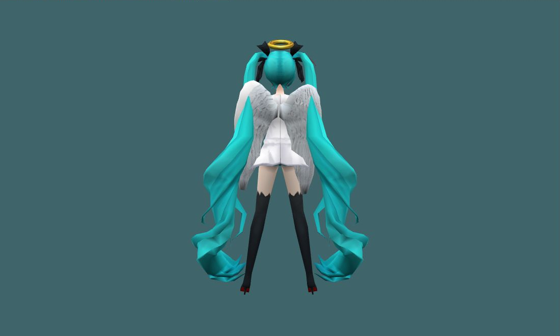 Hatsune Miku Angel - Human Model - back - GoldSrc Studio preview