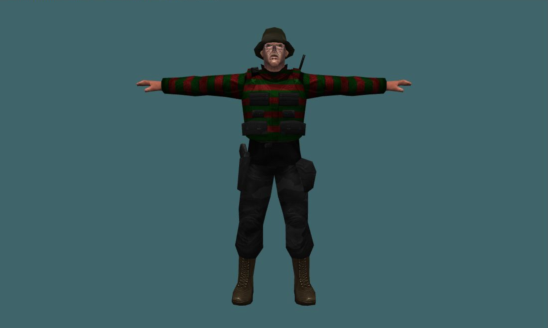 Freddy Krueger - Human Model - front - GoldSrc Studio preview