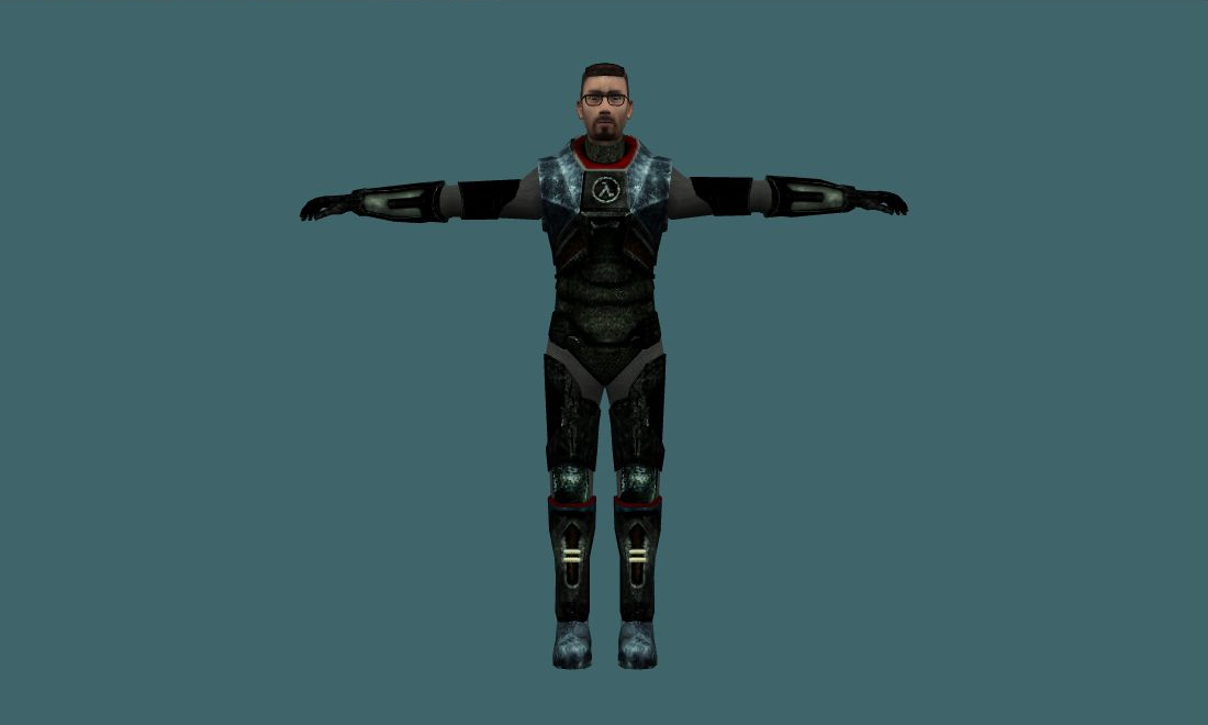 Gordon Freeman (Dark) - Human Model - front - GoldSrc Studio preview