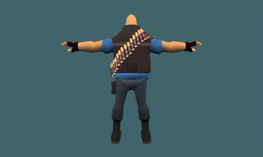 TF2 Heavy - Human Model - back - GoldSrc Studio preview