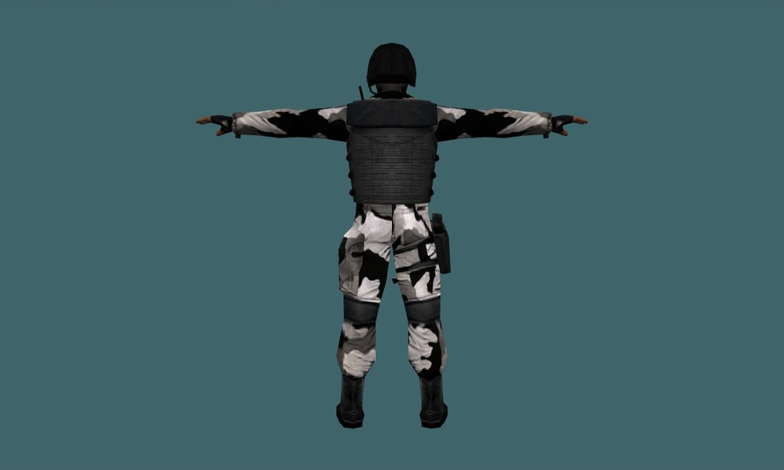 Winter Camo Counter-Terrorists — gsg9 — Human Model - back - GoldSrc Studio preview