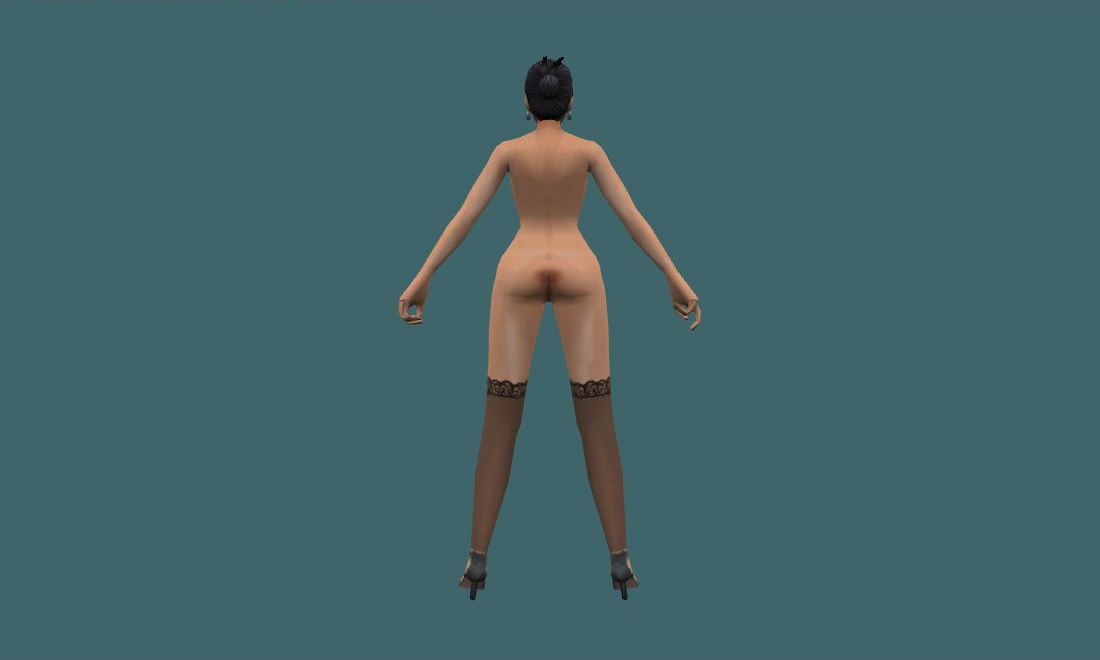 Choi Ji Yoon (Nude) - Human Model - back - GoldSrc Studio preview
