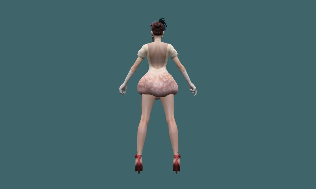 White Girl - Human Model - back - GoldSrc Studio preview