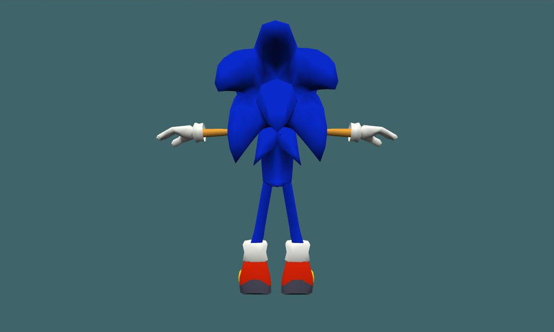 Sonic - Human Model - back - GoldSrc Studio preview
