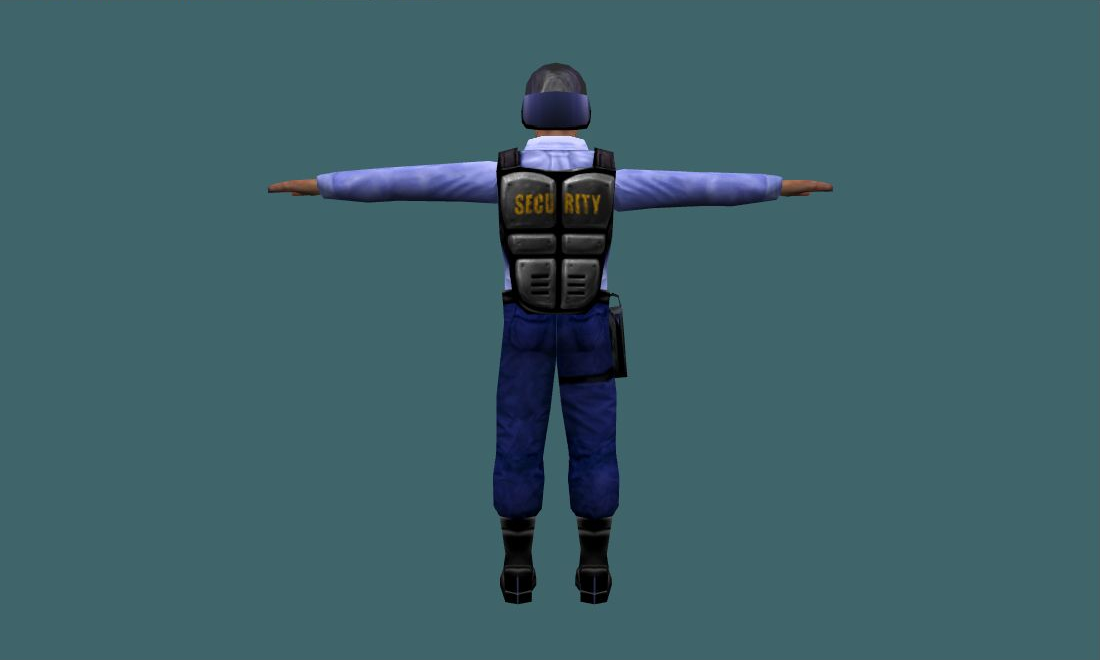 Barney - Human Model - back - GoldSrc Studio preview
