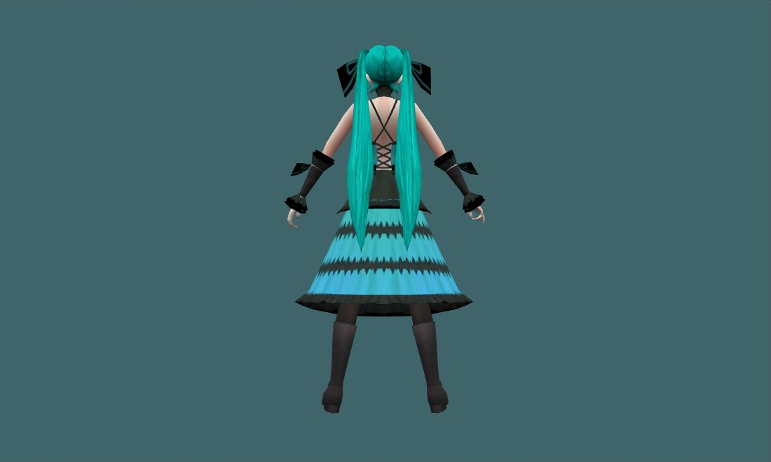 Miku (Kurumi Clothes) - Human Model - back - GoldSrc Studio preview