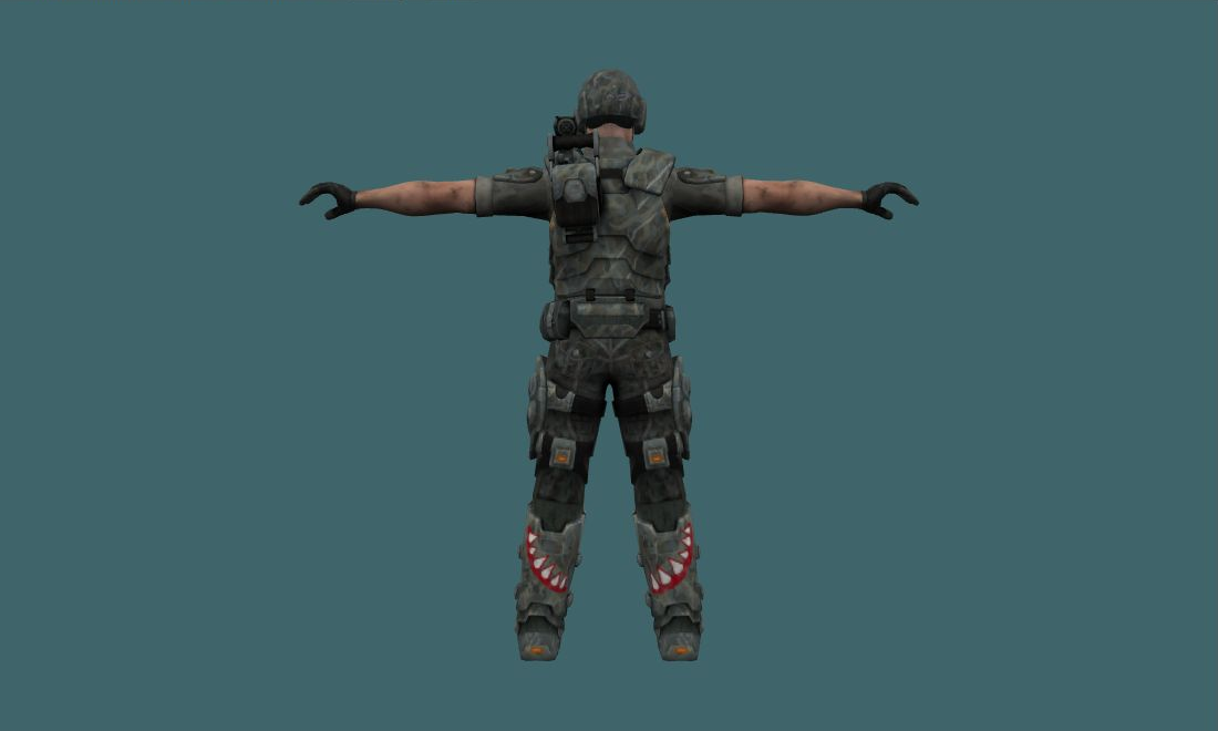 Marine - Human Model - back - GoldSrc Studio preview