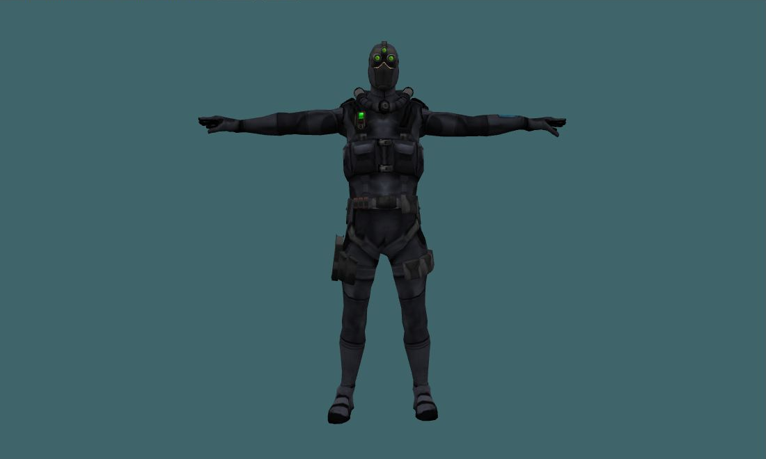 Sam Fisher - Human Model - front - GoldSrc Studio preview