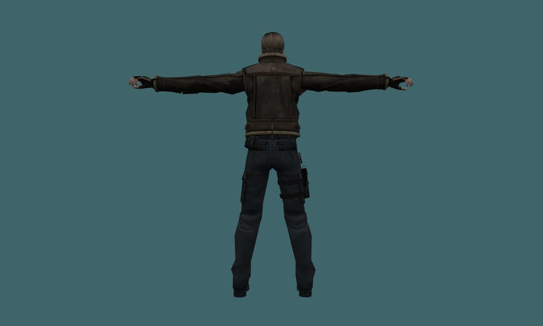 Leon RE4 - Human Model - back - GoldSrc Studio preview