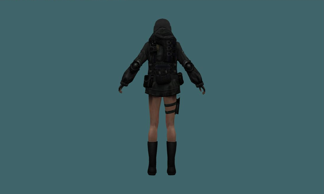 Hunk - Human Model - back - GoldSrc Studio preview