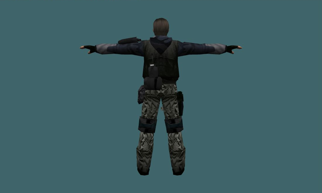 Leon (Remake) - Human Model - back - GoldSrc Studio preview