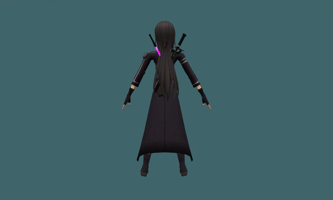 Kirito from SAO - Human Model - back - GoldSrc Studio preview