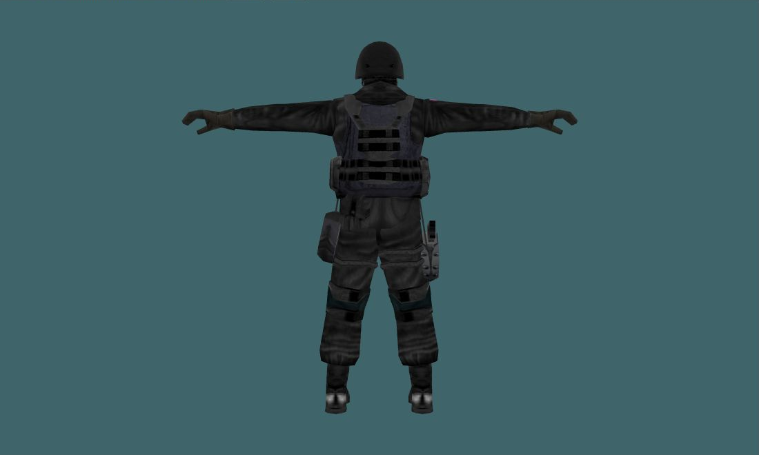 sas — Human Model - back - GoldSrc Studio preview