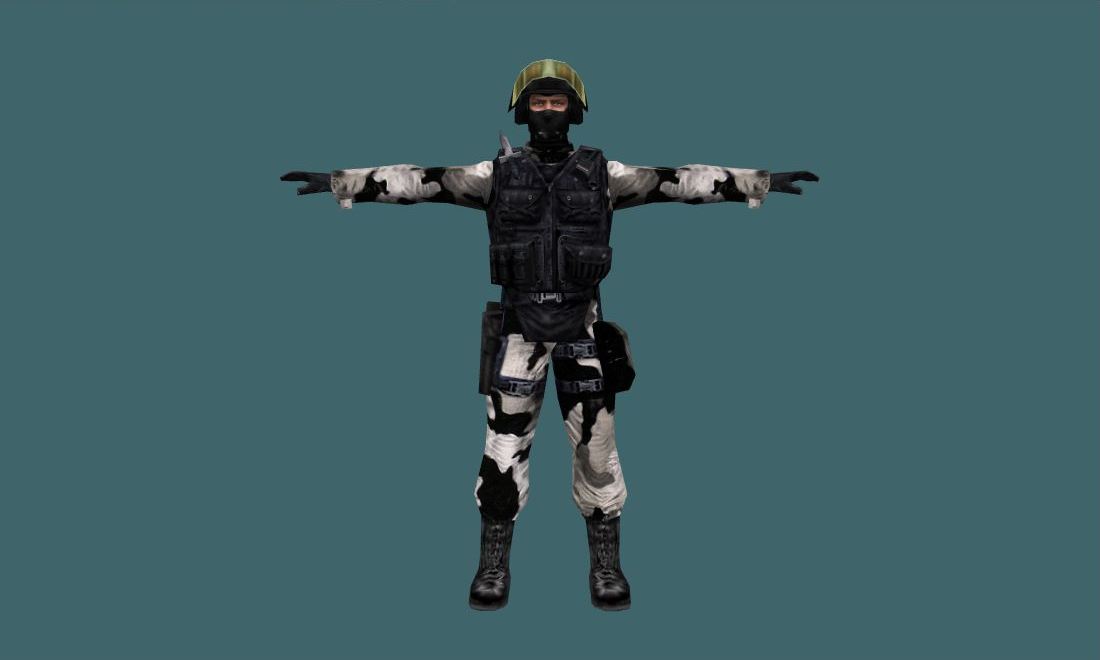 Winter Camo Counter-Terrorists — gign — Human Model - front - GoldSrc Studio preview