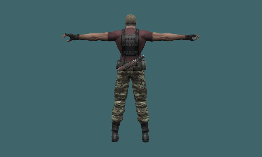 Jack Krauser - Human Model - back - GoldSrc Studio preview